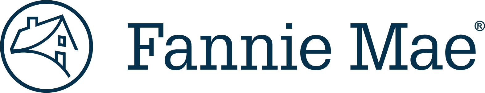 Logotipo de Fannie Mae que presenta el ícono de una casa estilizada a la izquierda del texto "Fannie Mae".